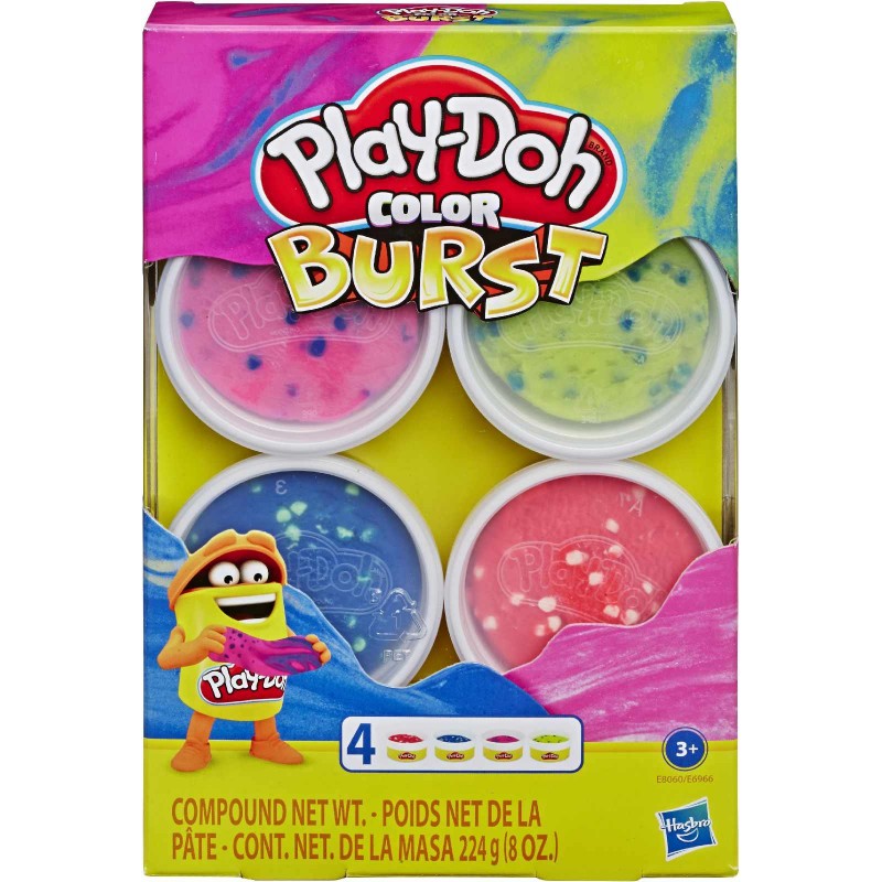 Hasbro - Play-Doh - Color Burst Pastellfarben mit 4 Dosen à 56 g