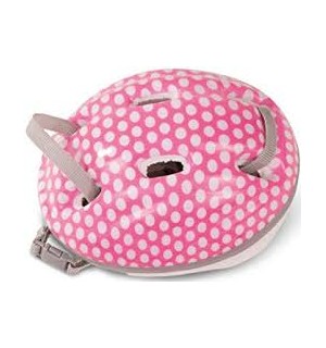 Helm pink/weiße Punkte M/XL für Stehpuppen von 42 - 50cm und Babypuppen Gr. 42 - 46cm   Götz Puppenmanufaktur