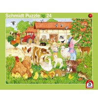 2er Set Rahmenpuzzles Wir gehen in den Zoo! 16 Teile/Ferien auf dem Bauernhof 24