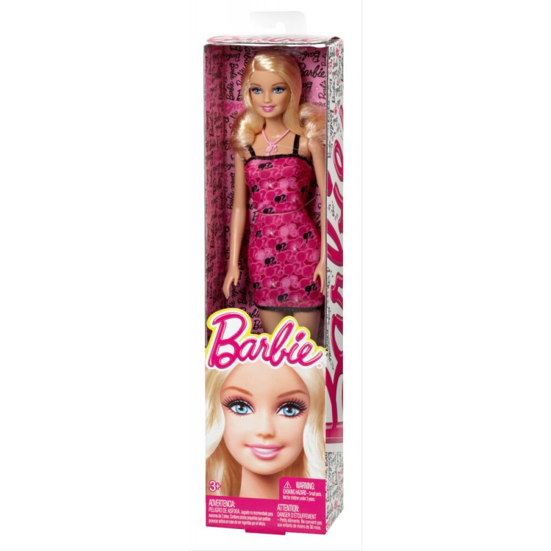 Mattel Barbie Chic Puppe mit gelb/pinkem Kleid DVX87Barbie PuppeModepuppe 