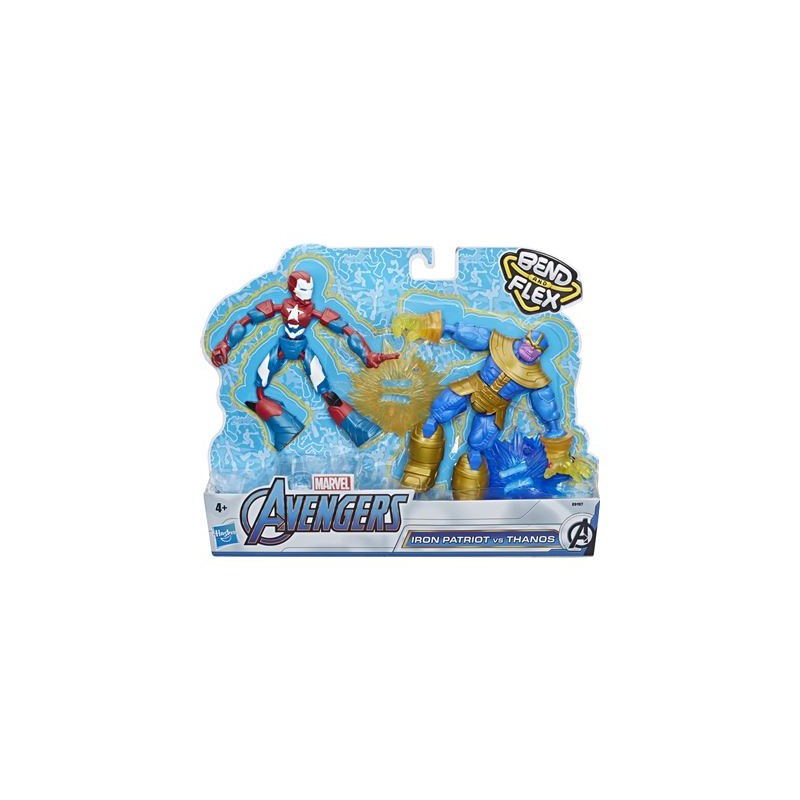 Hasbro - Marvel Avengers Bend And Flex Iron Patriot vs. Thanos Figuren