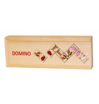 Domino aus Holz Tiermotive im Holzkasten