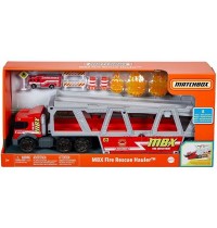 Mattel - Matchbox® - Construction Hauler mit 1 Feuerwehrfahrzeug und 8 Zubehörtei