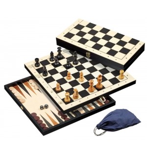 Schach-Backgammon-Dame-Set