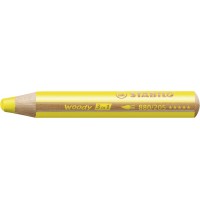 STABILO woody Farbstift gelb Buntstift, Wasserfarbe & Wachsmalkreide - STABILO woody 3 in 1 - 5er Pack - gelb