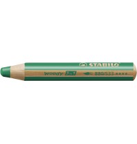 STABILO woody Farbstift dunke Buntstift, Wasserfarbe & Wachsmalkreide - STABILO woody 3 in 1 - 5er Pack - dunkelgrün