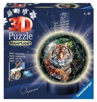 Ravensburger - 3D Puzzle-Ball - Nachtlicht - Raubkatzen