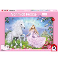 Schmidt Spiele - Puzzle - Prinzessin der Einhörner, 100 Teile