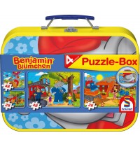 Schmidt Spiele - Puzzle - Puzzle-Box im Metallkoffer - Benjamin Blümchen, 2x26, 2x48 Teile
