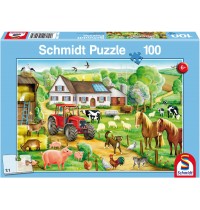 Schmidt Spiele - Puzzle - Fröhlicher Bauernhof, 100 Teile