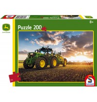 Schmidt Spiele - Puzzle - John Deere - Traktor 6150R mit Güllefass, 200 Teile