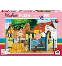 Schmidt Spiele - Puzzle Bibi & Tina - Auf dem Bauernhof, 100 Teile