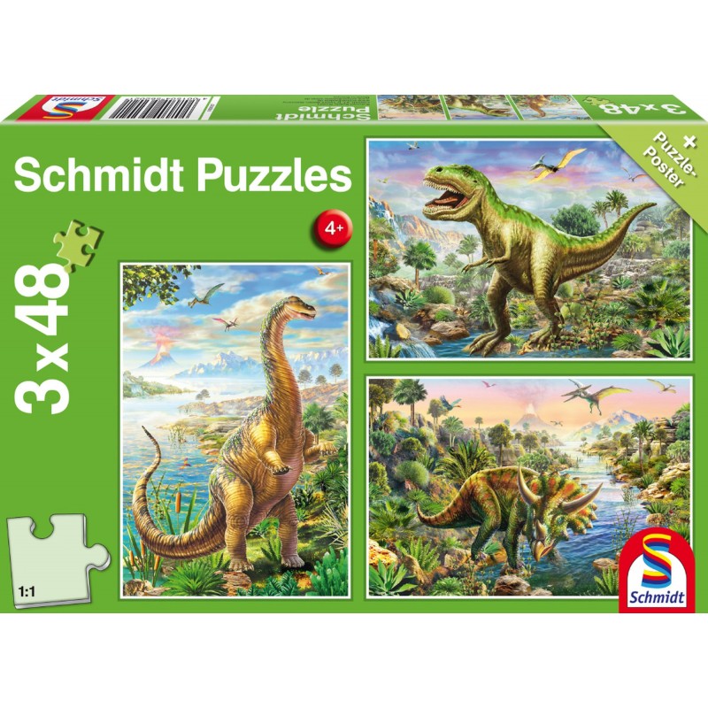 Schmidt Spiele - Abenteuer mit den Dinosauriern, 48 Teile