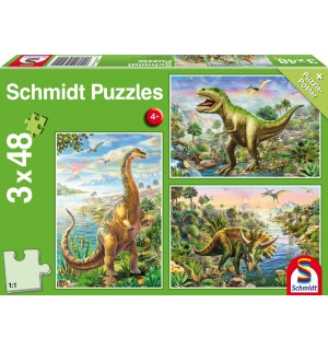 Schmidt Spiele - Abenteuer mit den Dinosauriern, 48 Teile