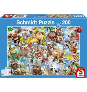 Schmidt Spiele - Puzzle - Tierische Selfies, 200 Teile