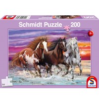 Schmidt Spiele - Puzzle - Wildes Pferde-Trio, 200 Teile