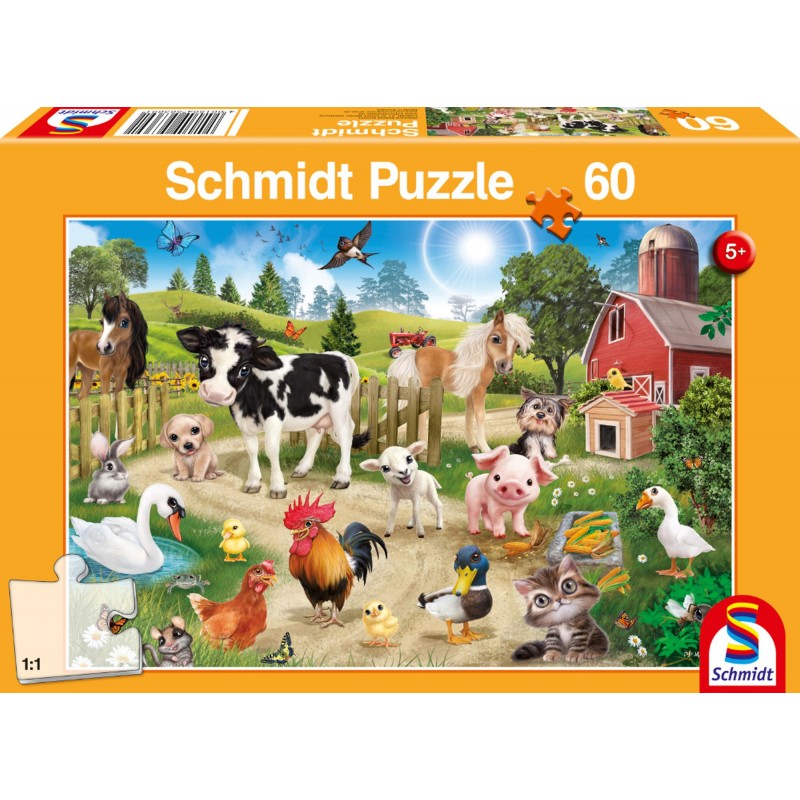 Schmidt Spiele - Animal Club - Bauernhoftiere, 60 Teile