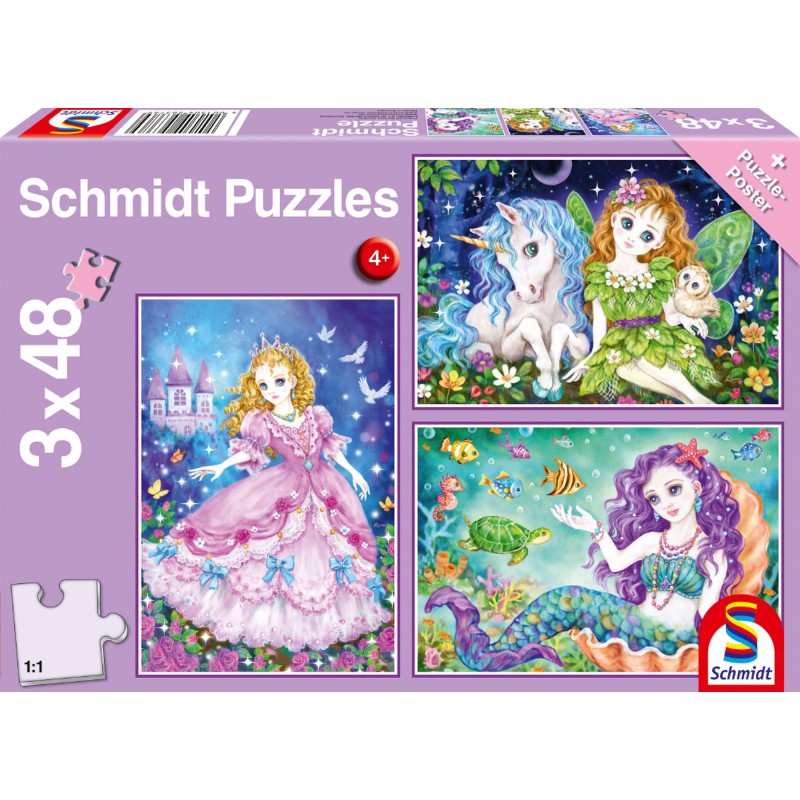 3x48 Teile Prinzessin, Fee & 