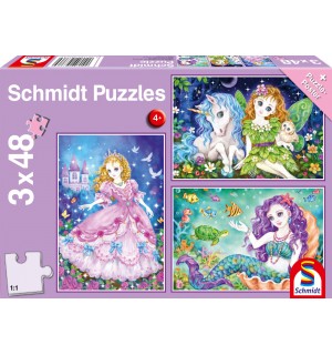 3x48 Teile Prinzessin, Fee & 