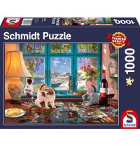 Schmidt Spiele - Puzzle - Am Puzzle-Tisch, 1000 Teile