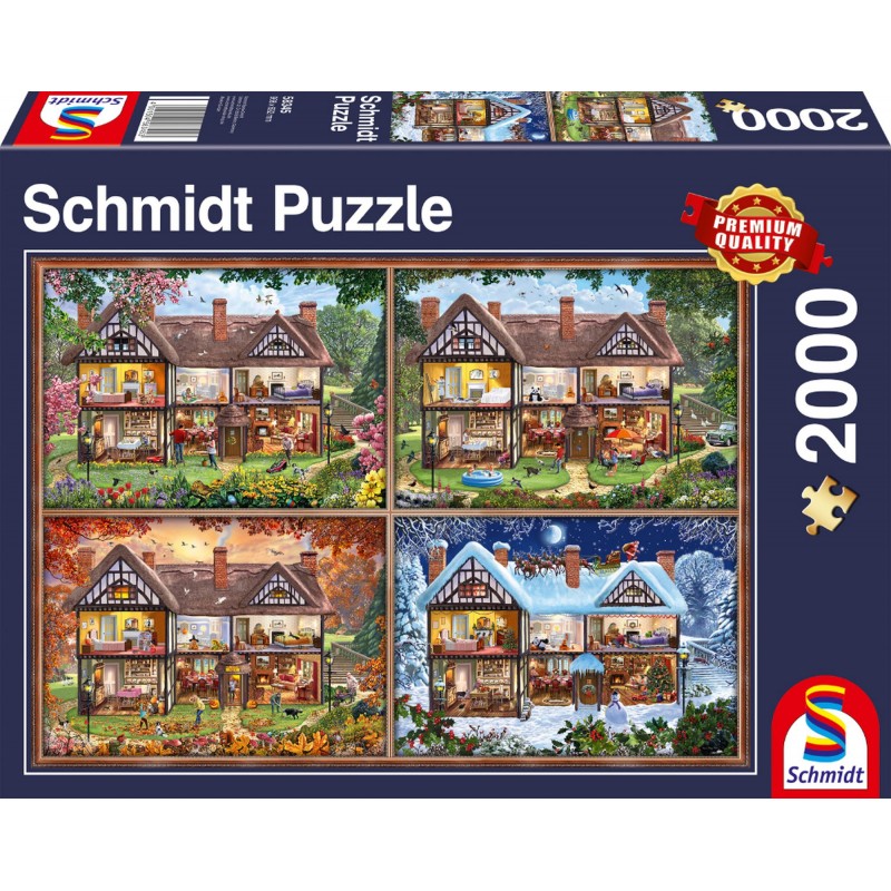 Schmidt Spiele - Puzzle - Jahreszeiten-Haus, 1000 Teile