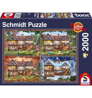 Schmidt Spiele - Puzzle - Jahreszeiten-Haus, 1000 Teile