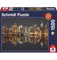 Schmidt Spiele - Puzzle - New York Skyline bei Nacht, 1500 Teile