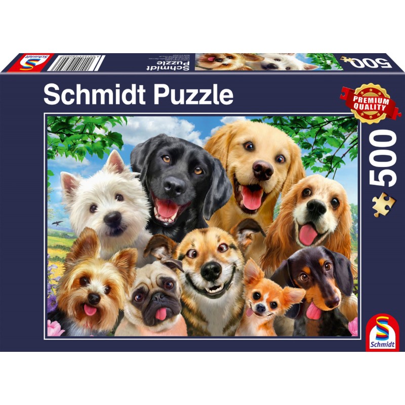 Schmidt Spiele - Puzzle - Hunde-Selfie, 500 Teile