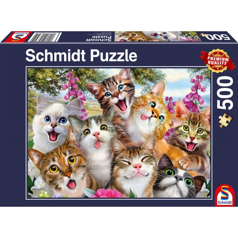 Schmidt Spiele - Puzzle - Katzen-Selfie, 500 Teile