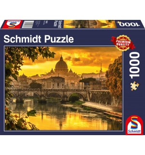 Schmidt Spiele - Puzzle - Goldenes Licht über Rom, 1000 Teile