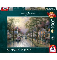 Schmidt Spiele - Puzzle - Thomas Kinkade - Morgen in der kleinen Stadt, 1000 Teile