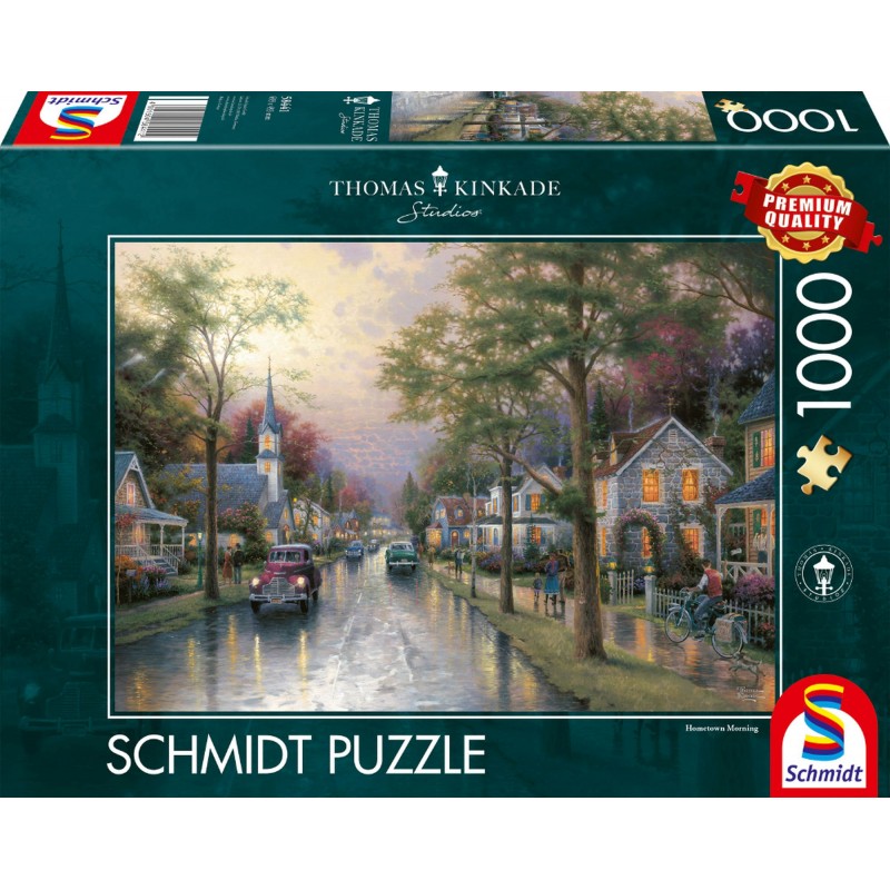 Schmidt Spiele - Puzzle - Thomas Kinkade - Morgen in der kleinen Stadt, 1000 Teile