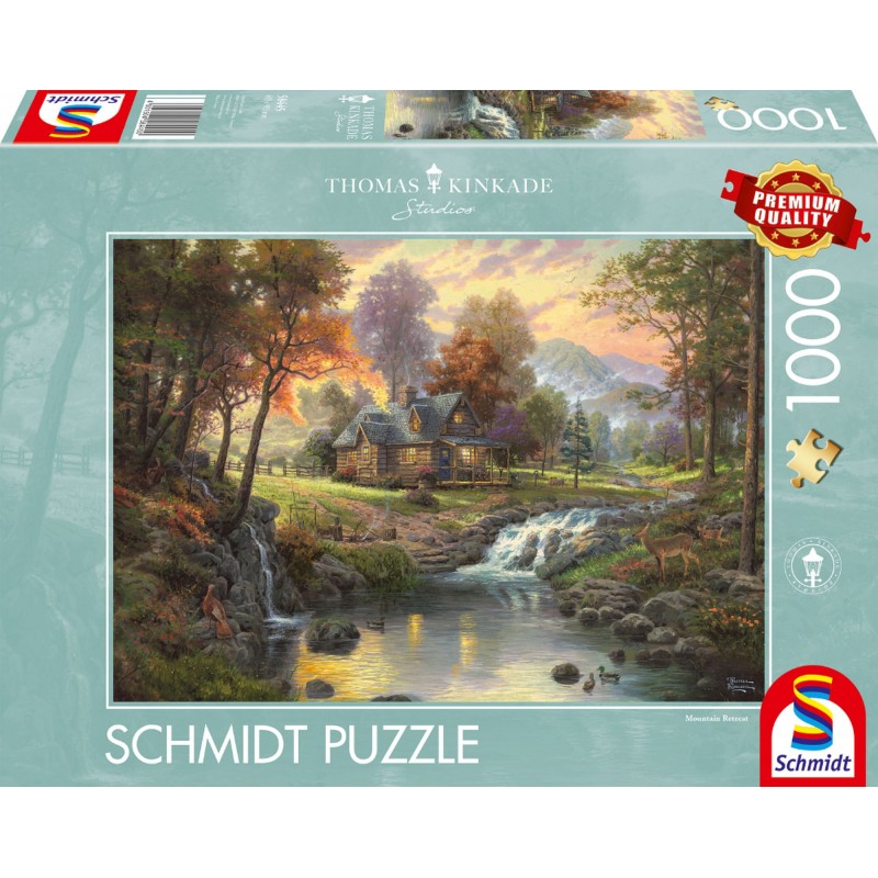 Schmidt Spiele - Puzzle - Thomas Kinkade - Holzhaus am Bach, 1000 Teile