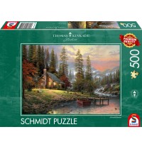 Schmidt Spiele - Puzzle - Thomas Kinkade - Haus in den Bergen, 500 Teile