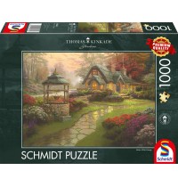 Schmidt Spiele - Puzzle - Thomas Kinkade, Haus mit Brunnen, 1000 Teile