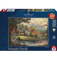 Schmidt Spiele - Puzzle - Thomas Kinkade, Idylle am Fluss, 500 Teile