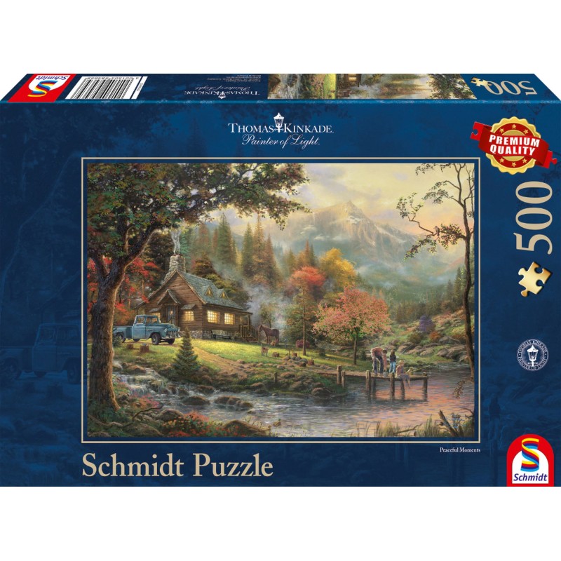 Schmidt Spiele - Puzzle - Thomas Kinkade, Idylle am Fluss, 500 Teile