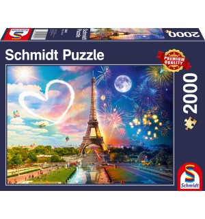 Schmidt Spiele - Puzzle - Paris, Tag und Nacht, 2000 Teile