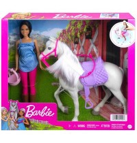 Mattel - Barbie-Puppe und Pferd mit Sattel