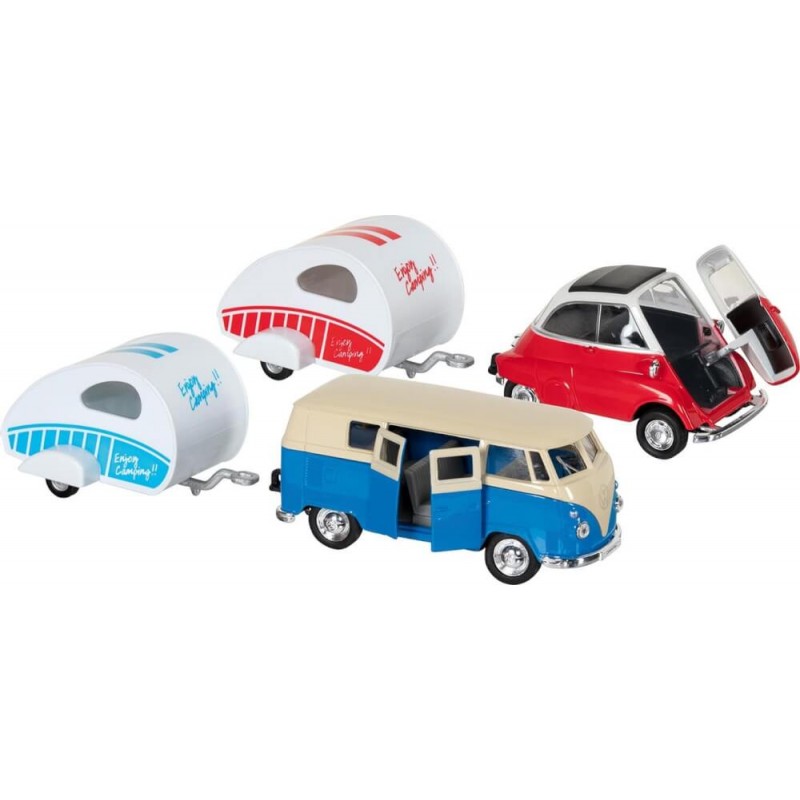 Volkswagen Microbus/BMW Isett Volkswagen Microbus/BMW Isetta mit Wohnwagen, L  18,5- 21 cm