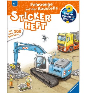 Ravensburger - Wieso? Weshalb? Warum? Stickerheft: Fahrzeuge auf der Baustelle