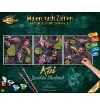 Schipper Malen-nach-Zahlen - Meisterklasse - Triptychon - Koi - Juwel im Fischteich