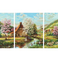 Schipper Malen-nach-Zahlen - Meisterklasse Triptychon - Ländliche Idylle