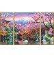 Schipper Malen-nach-Zahlen - Meisterklasse Triptychon - Kirschblüte in Japan