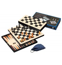 Schach-Backgammon-Dame-Set