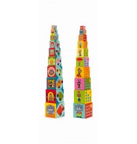 Djeco - Stapelturm: 10 véhicles blocks