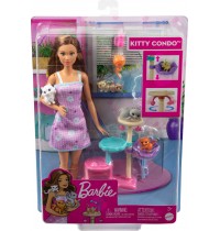 Mattel - Barbie-Puppe und Kätzchen Kratzbaum Spielset mit Zubehör