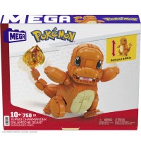 Mattel - MEGA Pokémon Jumbo Glumanda-Bauset mit 750 Bausteinen und beweglichen Gliedmaßen
