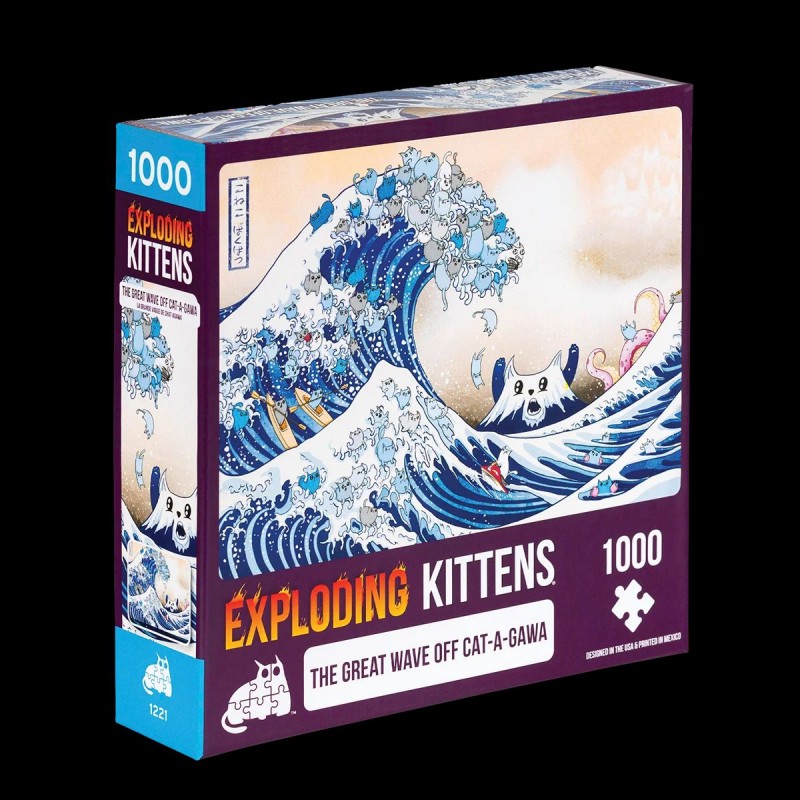 P1000T Exploding Kittens Wave Exploding Kittens Puzzle: The Great Wave off Cat-a-gawa