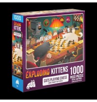 P1000T Exploding Kittens Ches Exploding Kittens Puzzle: Cats Playing Chess